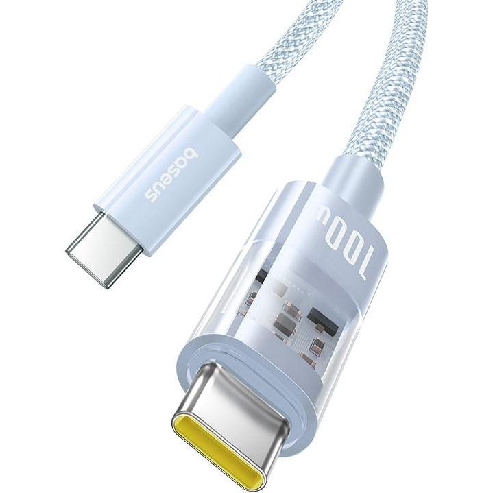 Thumbnail - Baseus Gem USB C auf USB C Schnellladekabel 2 m 100 W Blau (2 m), USB Kabel