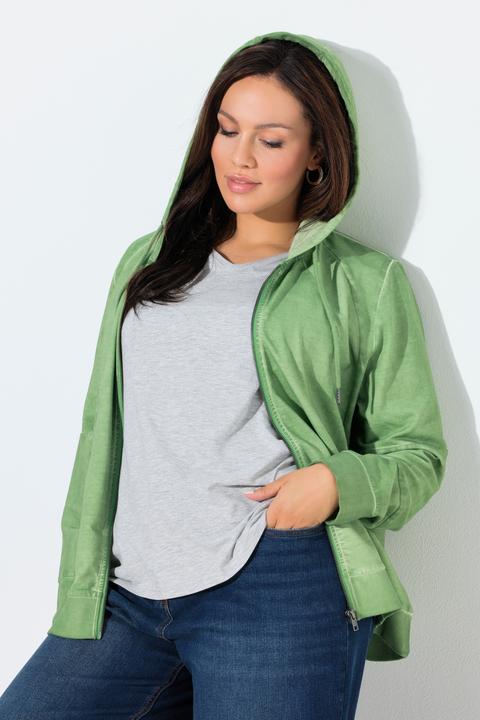 Produktbild Ulla Popken Sweatjacke, cold dyed, Kapuze, Langarm (42, 44)