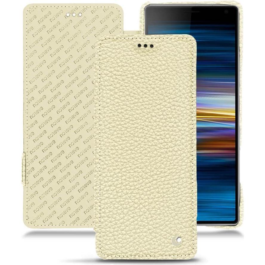 Noreve Lederschutzhülle horizontal (Sony Xperia 10), Smartphone Hülle, Weiss