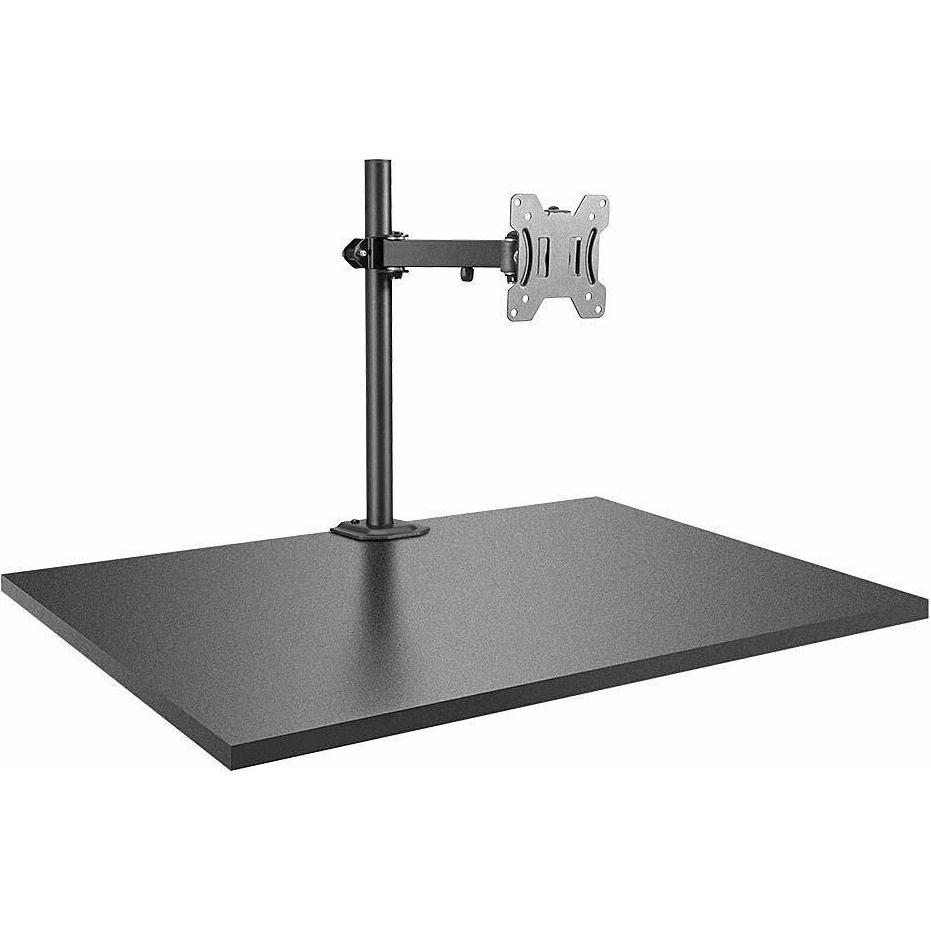 Lindy Single Bracket, w/ Pole & Desk Clamp (Tisch, 27.95"), Monitor Halterung, Schwarz