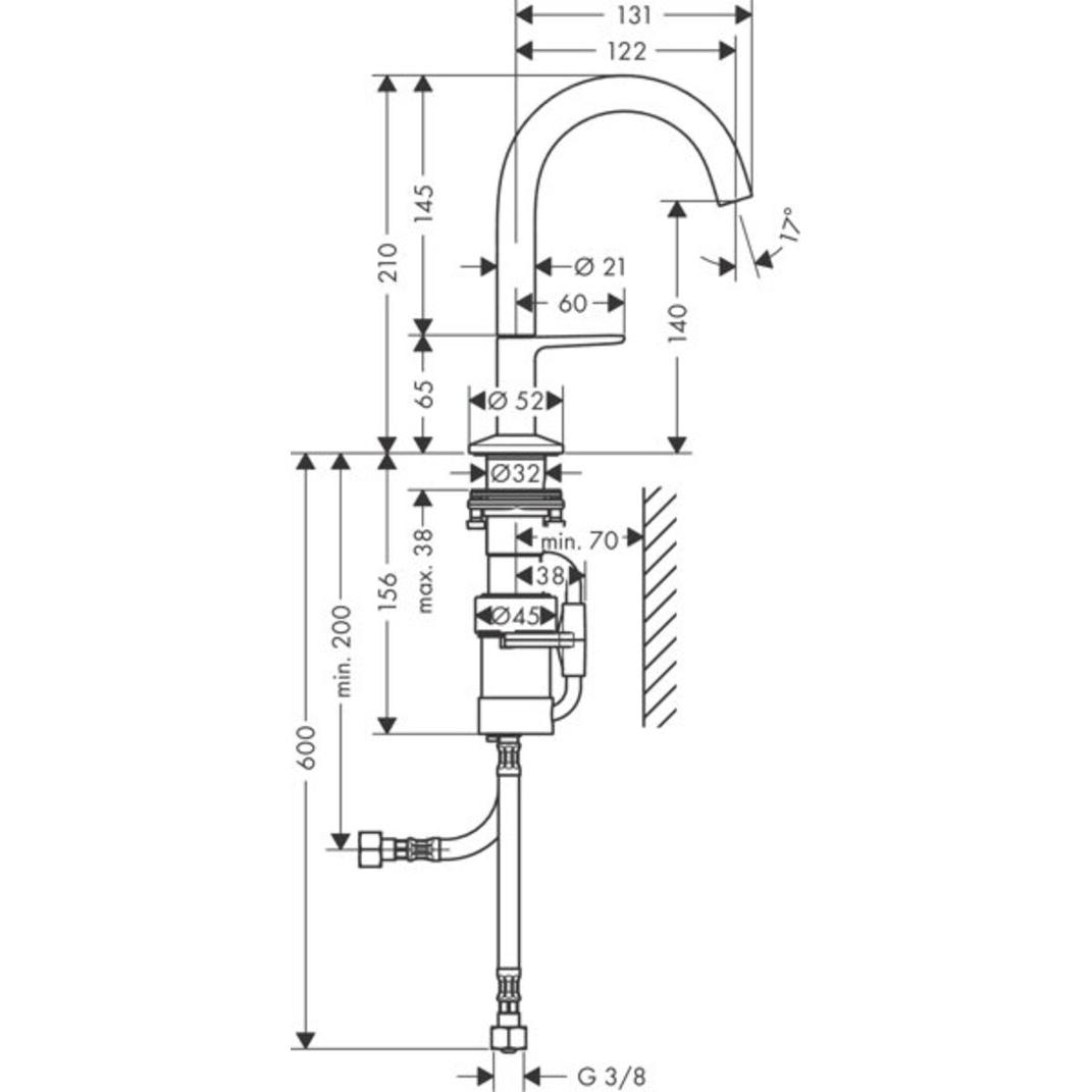 Thumbnail - Axor, Badarmatur, Waschtischmischer Select 140 ONE m PO AG 1 1/4" brushed black chrome