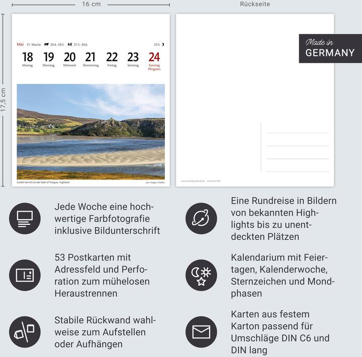 Actual product image Harenberg Schottland Sehnsuchtskalender 2026 - Wochenkalender mit 53 Postkarten (German)