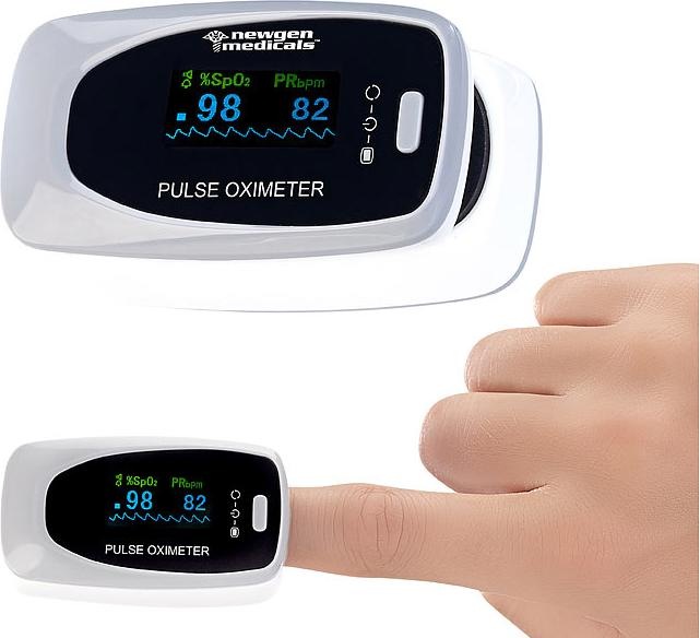 Produktbild Newgen medicals Finger-Pulsoximeter mit OLED-Farbdisplay, exakte Messung