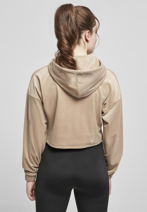Actual product image Urban Classics Ladies Cropped Velvet Oversized Hoody (XL)