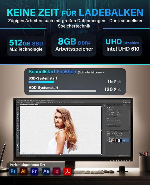 Produktbild Greed Nano Mini PC mit Intel Celeron Prozessor (512 GB, 8 GB, Intel Celeron G5905)