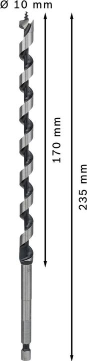 Produktbild Bosch Professional Zubehör PRO Wood Holzschlangenbohrer, 10 x 170 x 235 mm (6.35 mm)