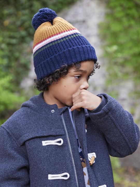 Actual product image Vertbaudet Jungen-Set: Mütze, Rundschal & Handschuhe, Streifen (98, 86)