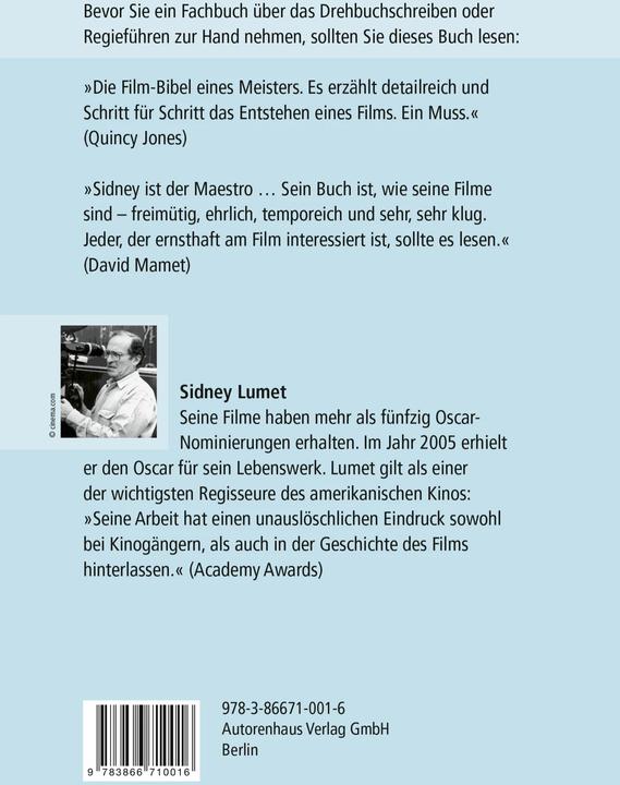 Produktbild Filme machen (Deutsch, Michael Schmidt, Sidney Lumet, 2006)