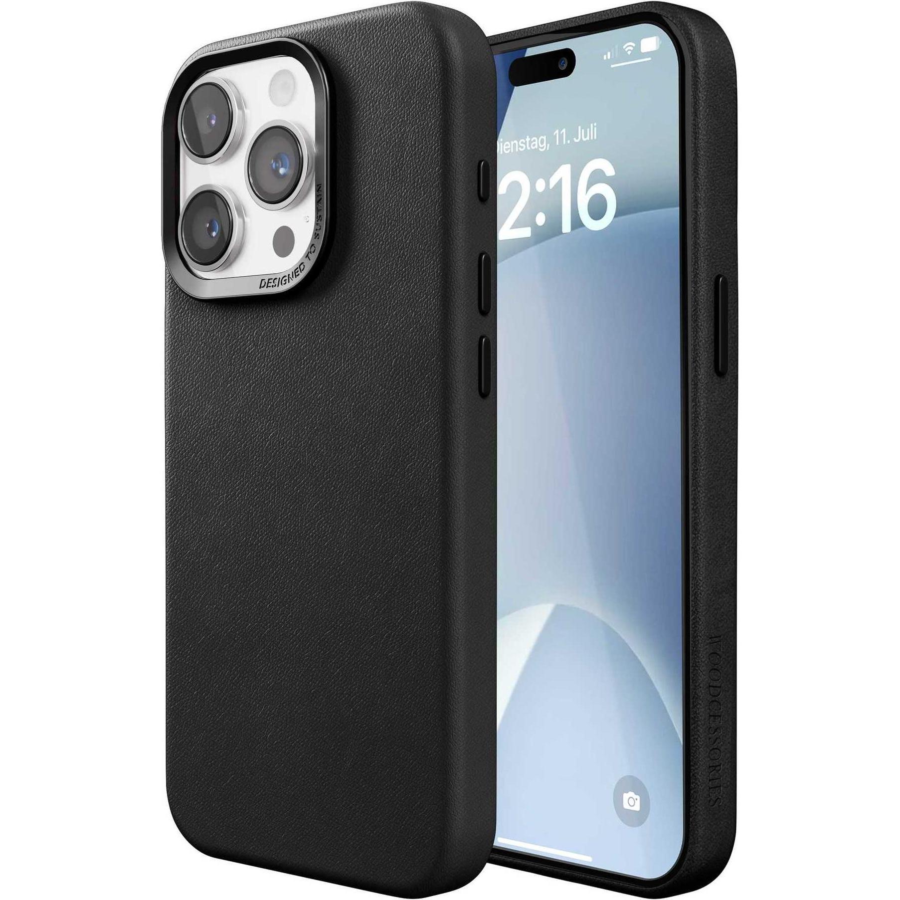 Thumbnail - Woodcessories Bio Leather Case (Apple iPhone 15 Pro), Smartphone Hülle, Schwarz