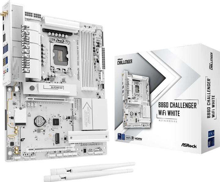 Productafbeelding AsRock MB Intel 1851 B860 Challenger WiFi white (LGA 1851, Intel B860, ATX)