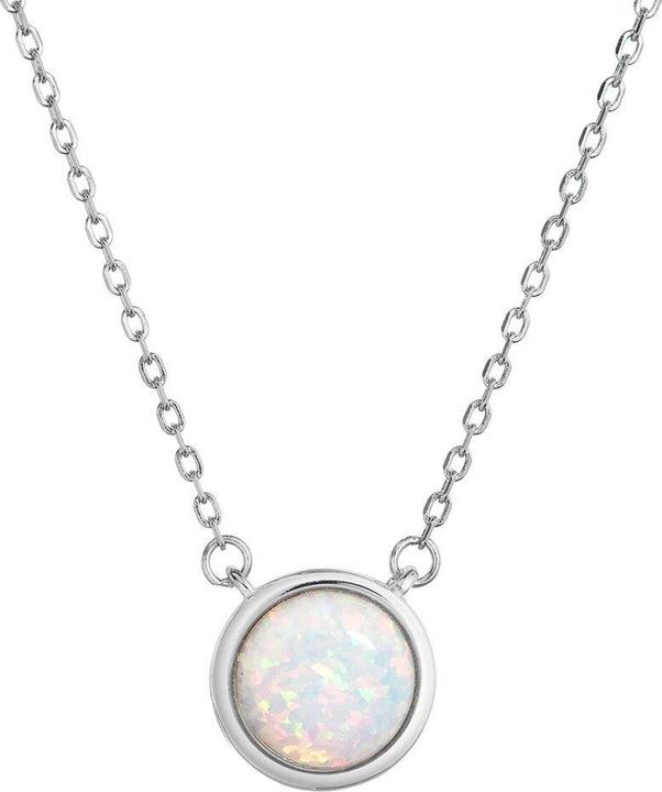 Image du produit Evolution Group Charming Necklace With Synthetic Opal.1 White