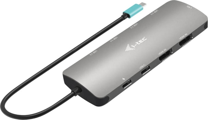 i-tec USB-C Metal Nano Dock 2x HDMI 1x GLAN 2x USB 3.2 2x USB 2.0 1x USB-C 3.2 Gen.1 Data 1x USB-C 1 (USB-C, 2 Ports)
