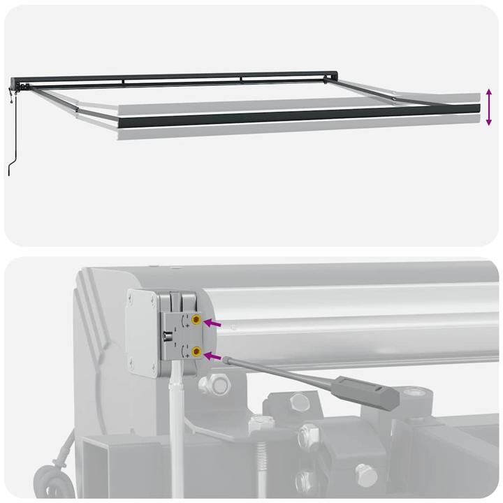 Immagine prodotto vidaXL Markise Einziehbar Gelenkarmmarkise Sonnenmarkise Anthrazit Weiss Stoff (4.50 m)
