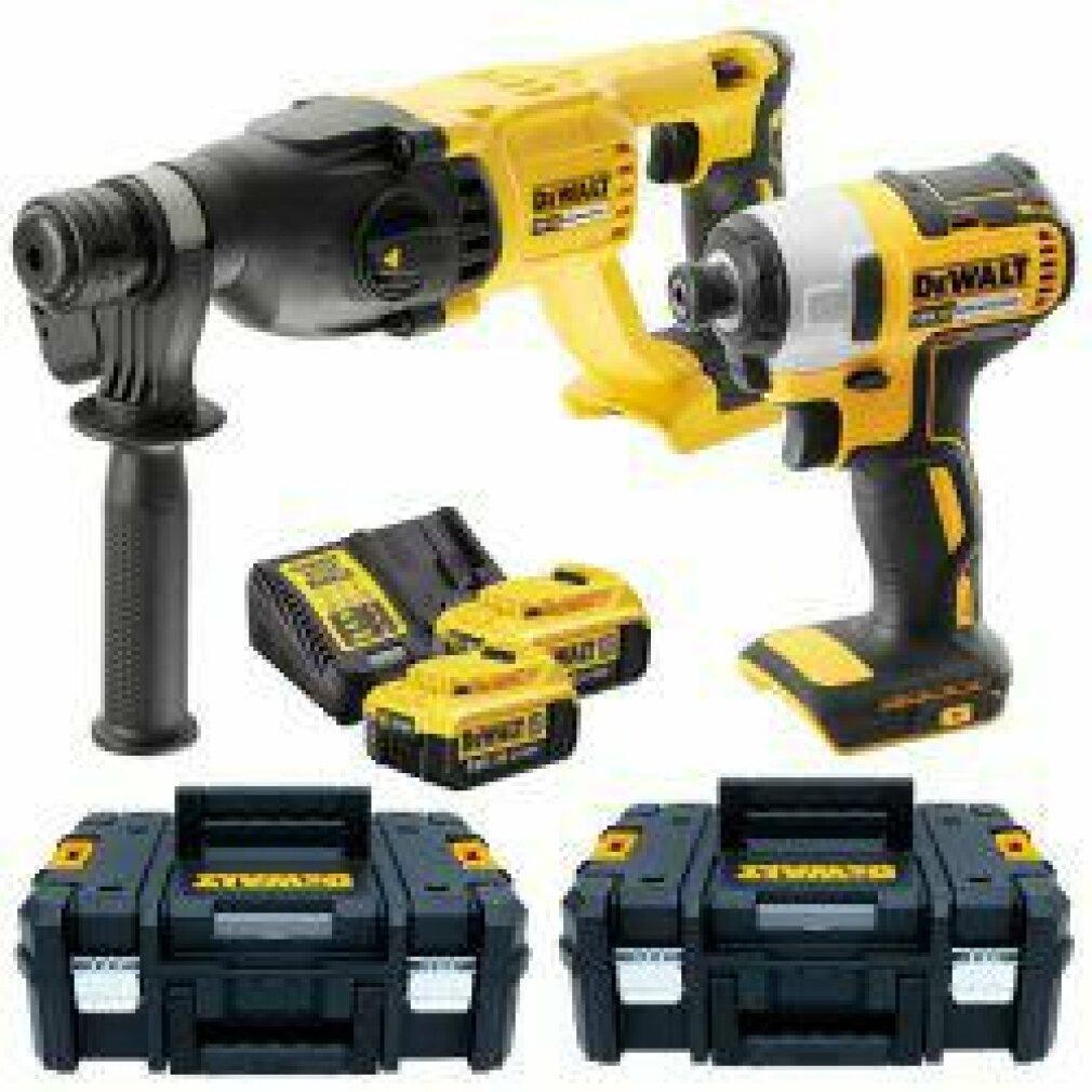 DeWalt, Bohrmaschine + Akkuschrauber, COMBO SET 18V DCK2023M2T (DCH133 + DCF787) 2x4.0Ah (Akkubetrieb)