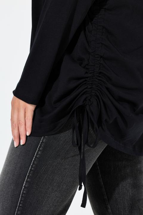 Produktbild Ulla Popken Shirt, Pailletten-Schriftzug, Classic, Rundhals, Langarm (60)