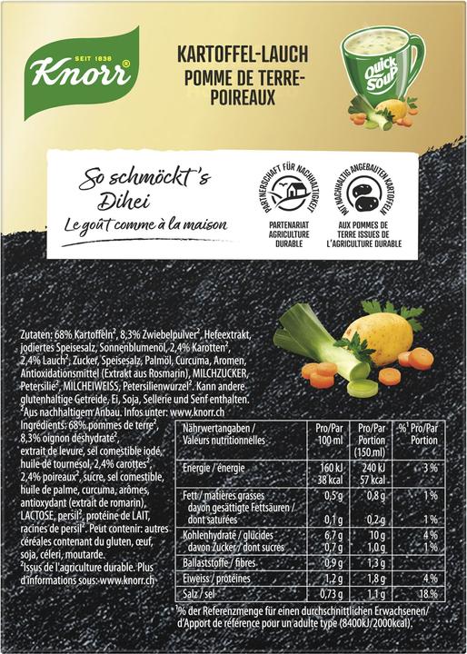 Actual product image Knorr Suprême Quick Soup potato soup with leeks, like fresh from the garden, quickly prepared