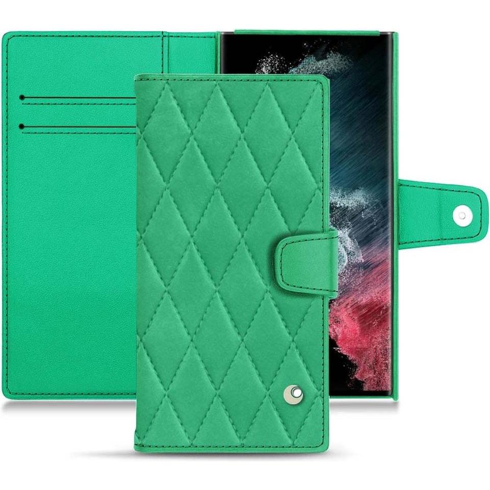 Noreve Lederschutzhülle Wallet (Samsung Galaxy S22 Ultra), Smartphone Hülle, Grün