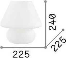 Image du produit Ideal lux PRATO Lampe de table E27 ⌀225mm Blanc 074702 (E27)