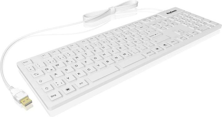 Actual product image KeySonic KSK-8030 IN industrial silicone keyboard eronomic waterproof antimicrobial resistant to alkali... (DE, Cable)