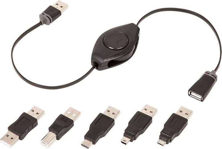 ReTrak UNVERS USB EXTENESION CABLE 6FT ETPRU6M 5adapter tips retractable (1.80 m)