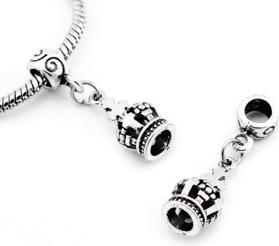 Immagine prodotto Hermex Ciondolo Charm Regina della Corona per Bracciale - Argento (Materiale placcato in argento e lega di rame fine)