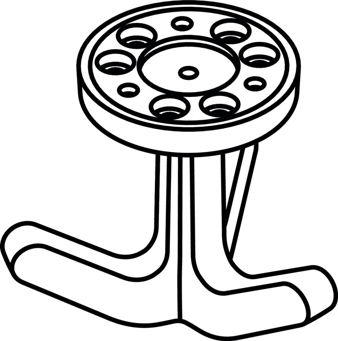 Produktbild Hewi Dreifachhaken Serie 477 matt, elastisch 55 aquablau Höhe 69 mm Ø 51 mm