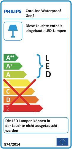 Energie-Label Philips LED-Feuchtraumleuchte CoreLine WT120C G2 LED31S/840 PSU 1500mm (3100 lm)