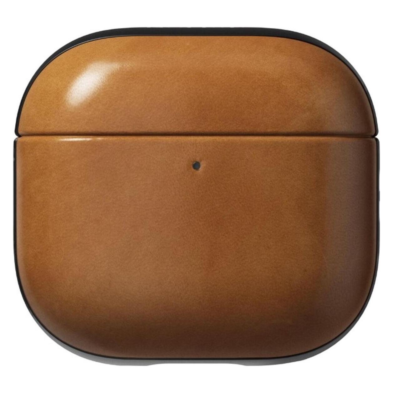 Nomad Modern Leather Case Airpods 4 English Tan-C (Koptelefoon Tas), Hoofdtelefoon Tassen + Beschermende Covers, Bruin