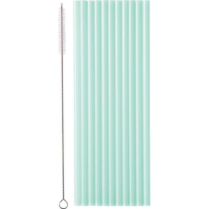 Partydeco Plastikstrohhalme - Salbei (12 x) (5904555066335)