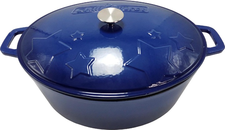Produktbild Grillfürst Dutch Oven Sternentöpfchen / Gusseisen Bräter - emailliert - XL - blau