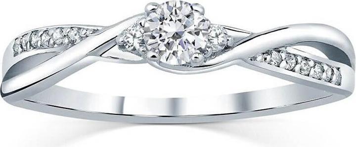 Silvego Silver ring with crystals Swarovski FNJR085sw - Circuit: 49 mm (49, 925 Silver)