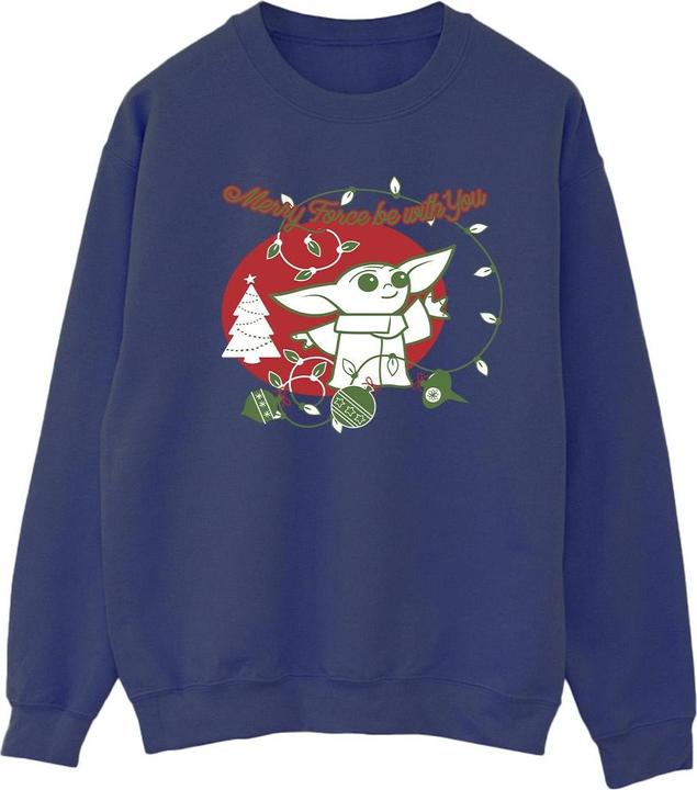 Actual product image Star Wars Womens/Ladies Baby Yoda Force Be With You Sweatshirt (L)