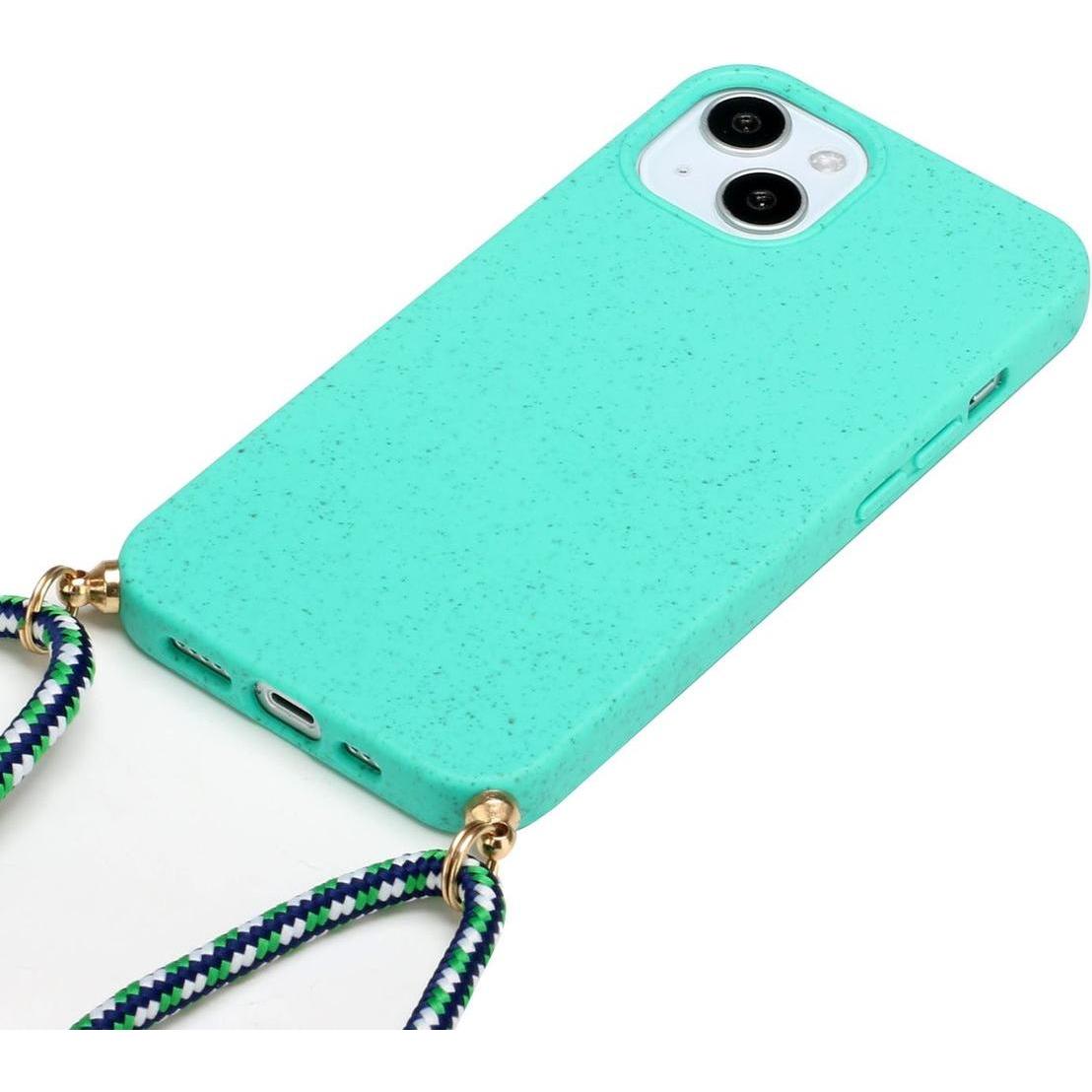 Thumbnail - König Design Handykette Hülle Handy Schutz für Apple iPhone 15 Case Cover Bumper Etuis Kette, Handykette, Grün