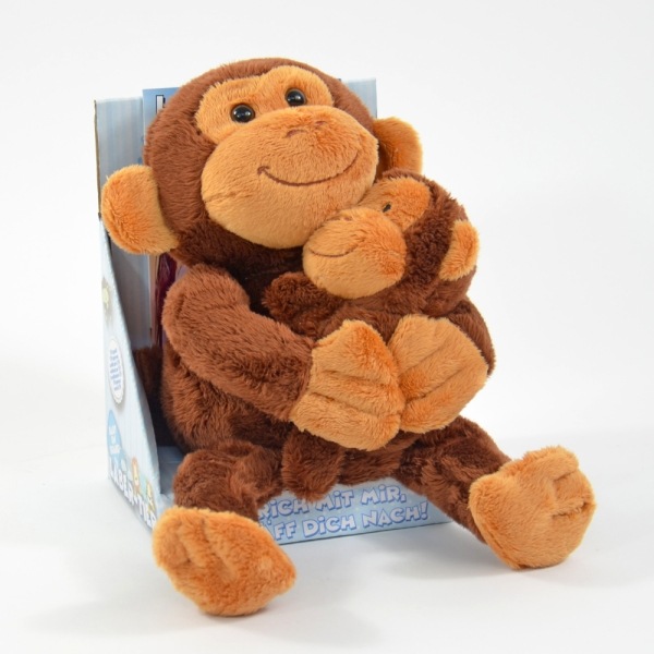 Produktbild Kögler Labertier Laber-Affe mit Baby, "Nana und Coco" braun, inkl. Batterien (23 cm)