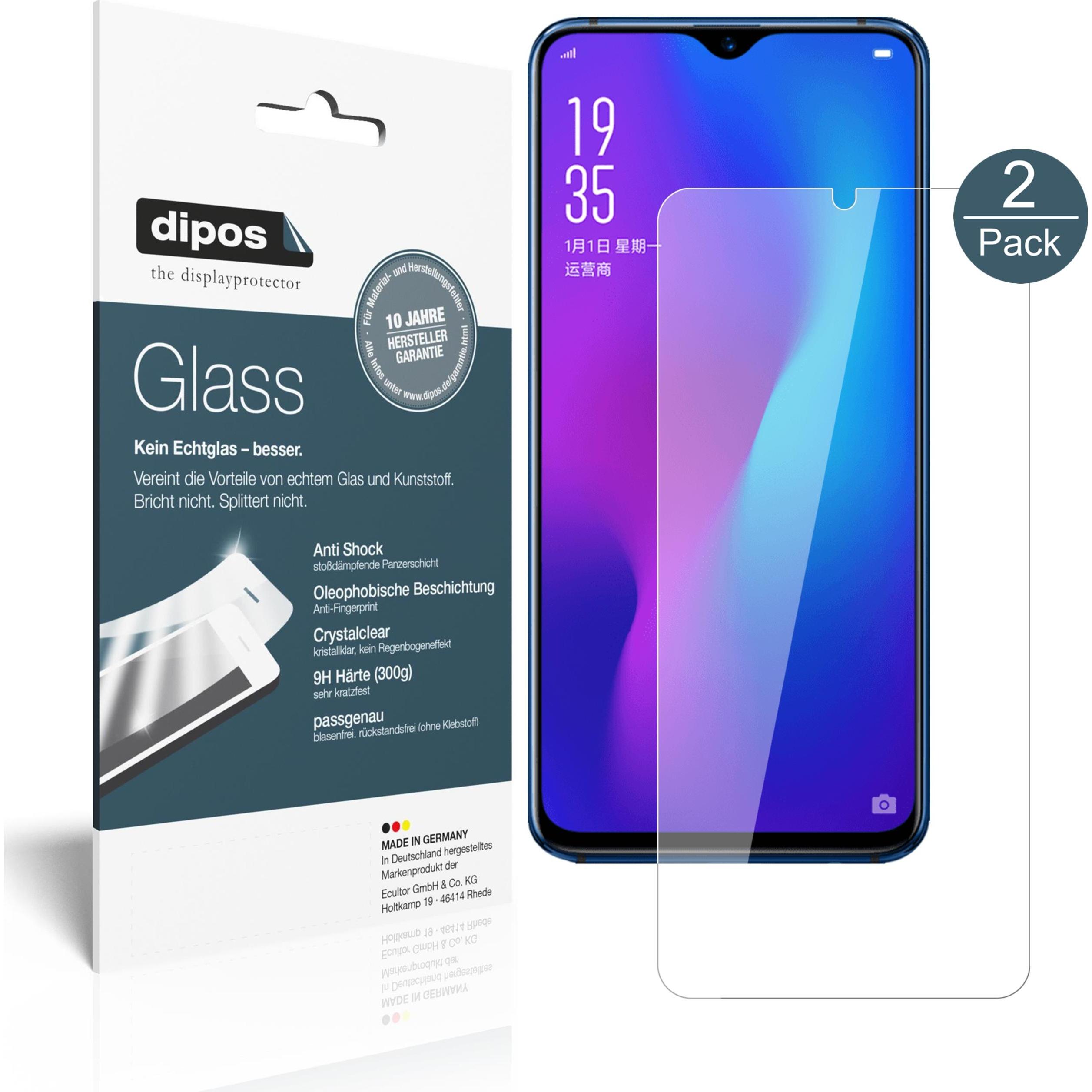 Dipos Displayschutz Anti-Shock (2 Stück, Oppo R17 Pro), Smartphone Schutzfolie, Transparent