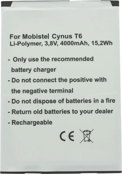 Actual product image AccuCell Battery MOBISTEL Cynus T6, BTY26187