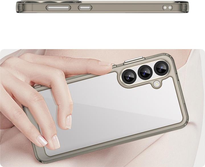 Produktbild Hurtel Outer Space Case für Samsung Galaxy A36 Cover mit flexiblem Rahmen - Halbtransparent, Schwarz (Samsung Galaxy A36)