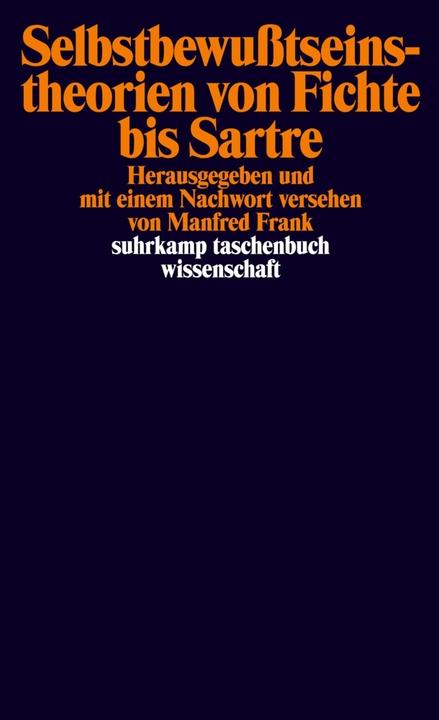 Produktbild Selbstbewusstseinstheorien von Fichte bis Sartre (Deutsch, Manfred Frank, 1991)