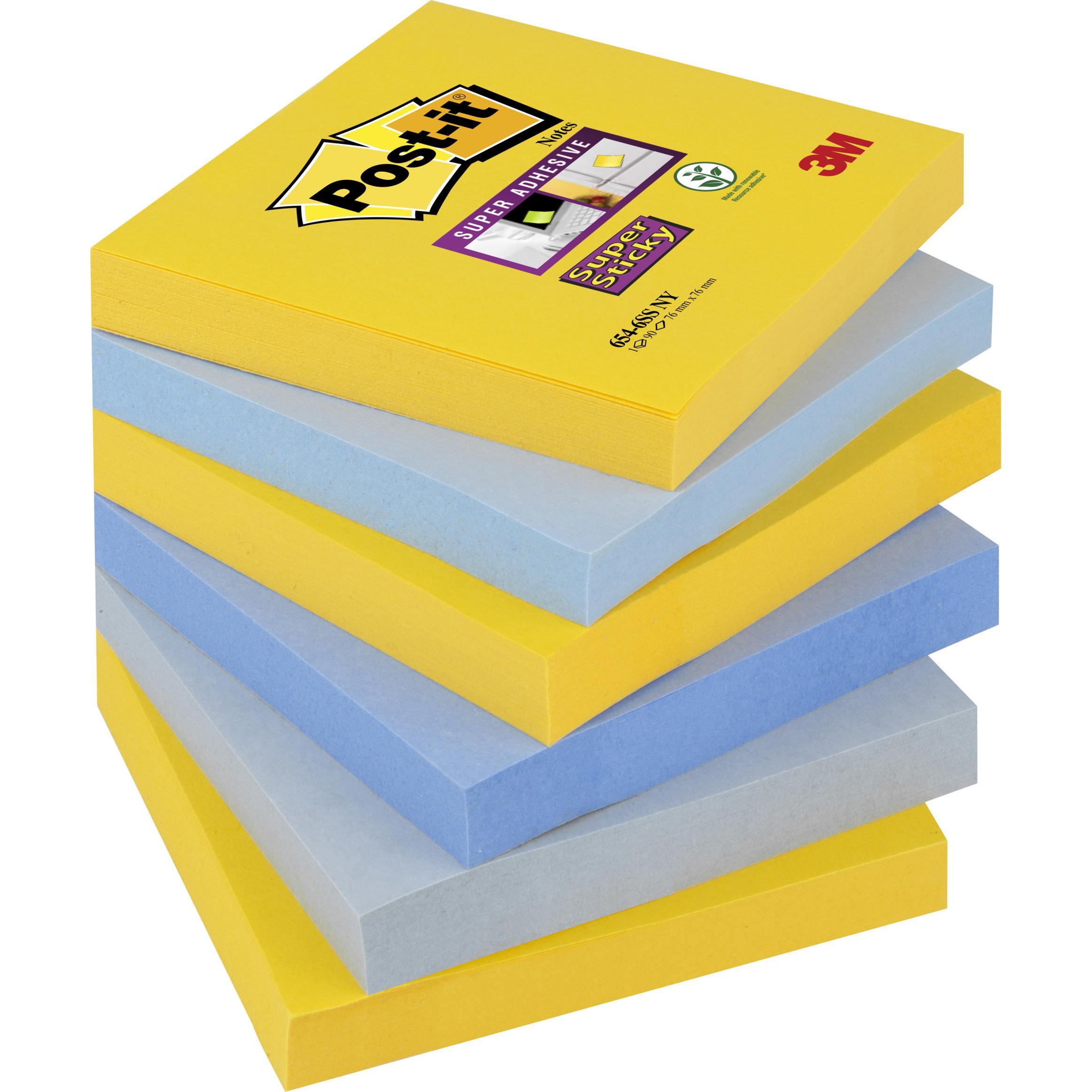 Post-it, Haftnotiz, Super Sticky New York (76 x 76 mm)
