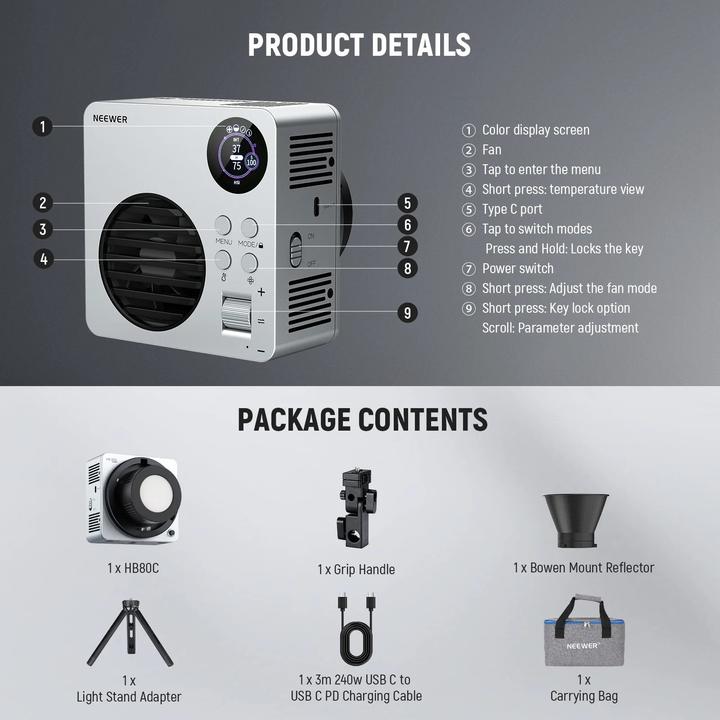 Produktbild Neewer HB80C Mini RGB LED Video Light Kit (Videoleuchte)