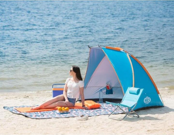 Actual product image Nils Camp Beach tent NC8030, blue, 260x120x120cm (1.20 kg)