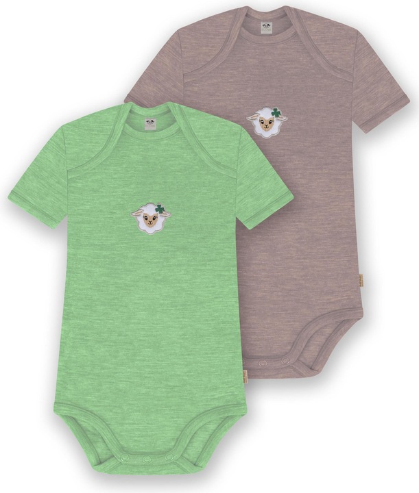 Produktbild Normani 2er Set Baby Merino Body Kurzarm „Tauranga" - 9297 (80)