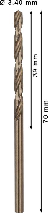 Actual product image Bosch Professional Zubehör Metal drill bits HSS-Co, DIN 338. For rotary drills/drivers (3.4 mm)