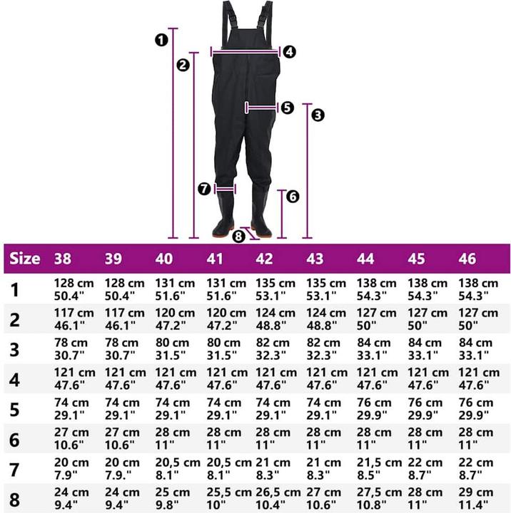 Actual product image vidaXL Waders with boots (40)