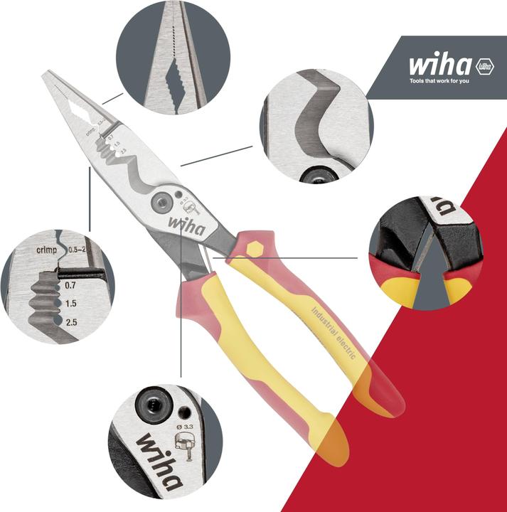 Produktbild Wiha Multifunktionszange Elektriker 8in1 (209 mm)