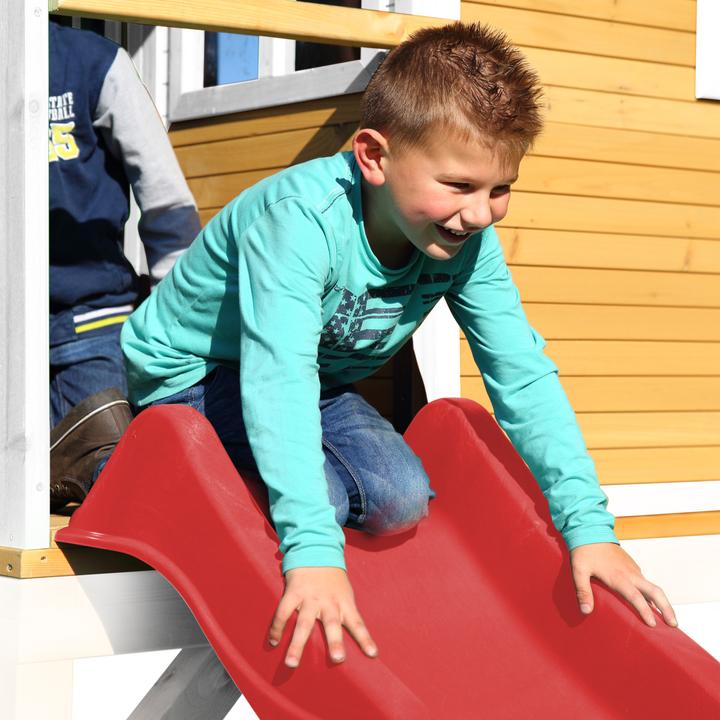 Produktbild Axi Sarah Spielhaus Braun/weiss mit Rote Rutsche