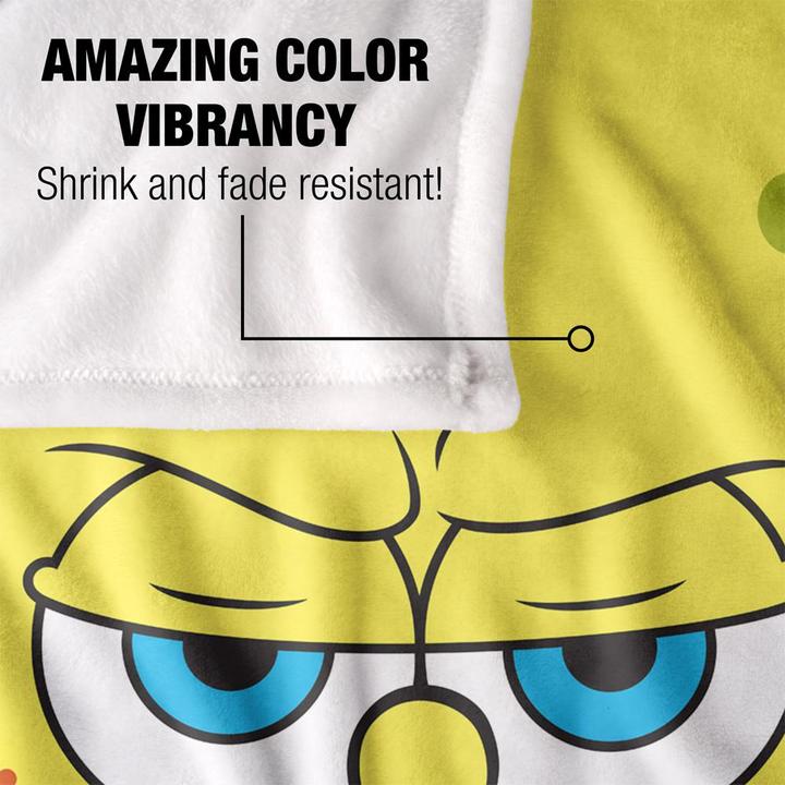 Actual product image Spongebob Squarepants Silky Angry Face Supersoft Blanket (152 x 127 cm)