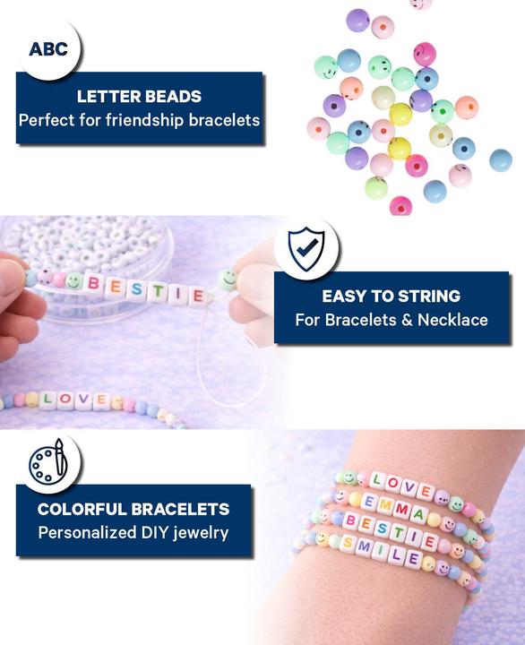 Actual product image I Am Creative Schmuckperlen – Smiley bunt