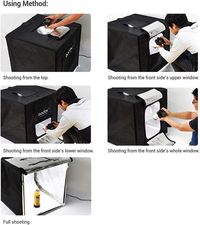 Immagine prodotto Godox Ministudio portatile a tre luci LED L40x40x40cm (Set)