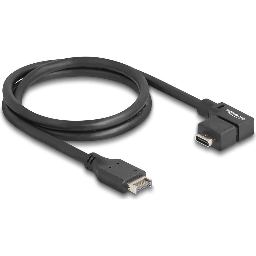 Thumbnail - Delock USB 10Gbps Kabel Typ-E Key A 20 Pin ST > USB-C BU gewinkelt 0,7m (0.70 m, USB 3.2 Gen 2), USB Kabel